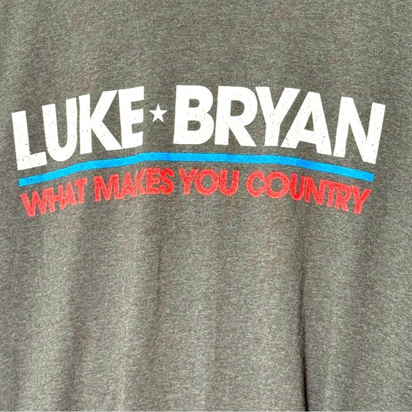2018 Luke Bryan What Makes You Country Music Concert Tour T-Shirt USA Flag - Picture 2 of 6